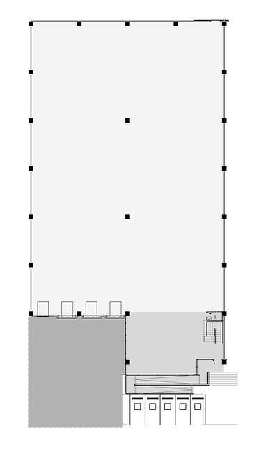 Plano de bodega logística Clase A+ en Villa Nueva con área de almacenamiento, oficinas y zona de carga