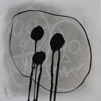 o.T. - 2021 - Bleistift, Pastellkreide und Tusche auf Papier - 21 x 21 cm