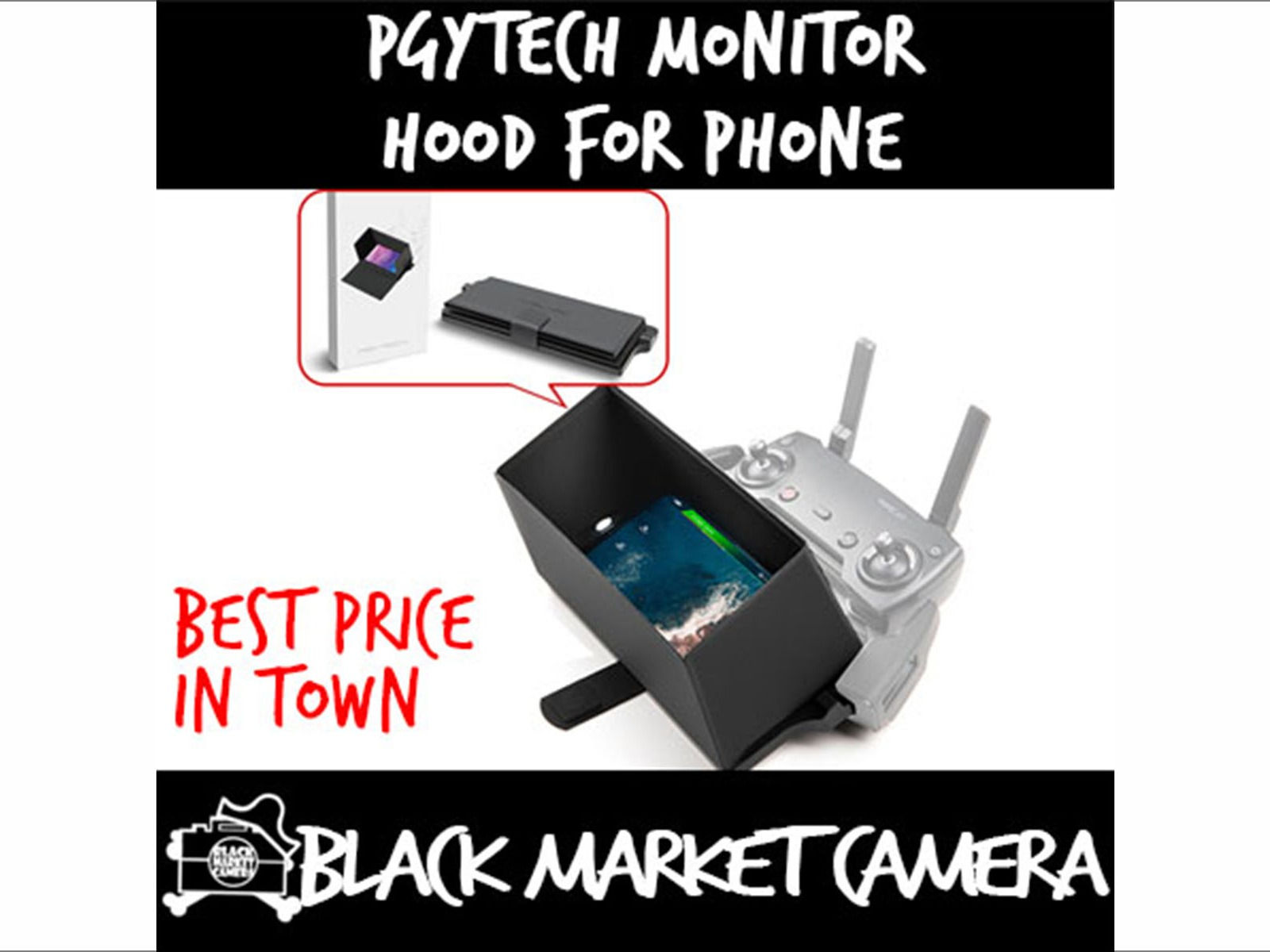 PGYTECH Monitor Hood - Full-Screen Cell Phone Lens Hood Sunshade for DJI Mavic