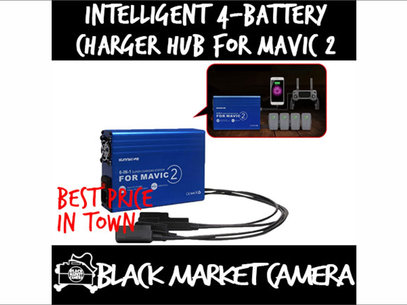 Multi Battery Fast Charging Station Battery Charger Hub for DJI MAVIC 2 PRO