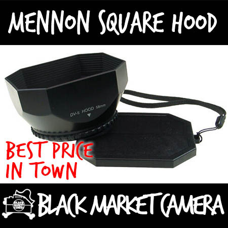 Screw On Square Lens Hood w/ Cap Black/37mm blackmarketcamera