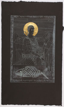 Ikone 2, Ätzradierung, Blattgold, 40cm x 70cm