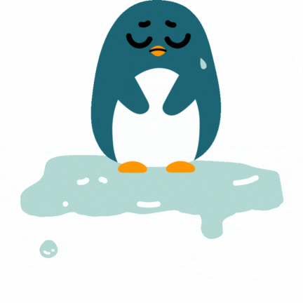 Pinguin schwitzt