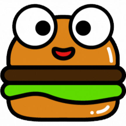 Hamburger mit rollenden Augen