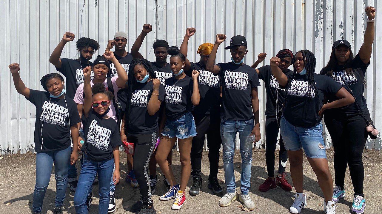 Youth posing at rally