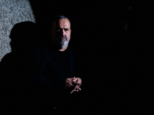 Gigi Masin in studio creating ambient electronic music