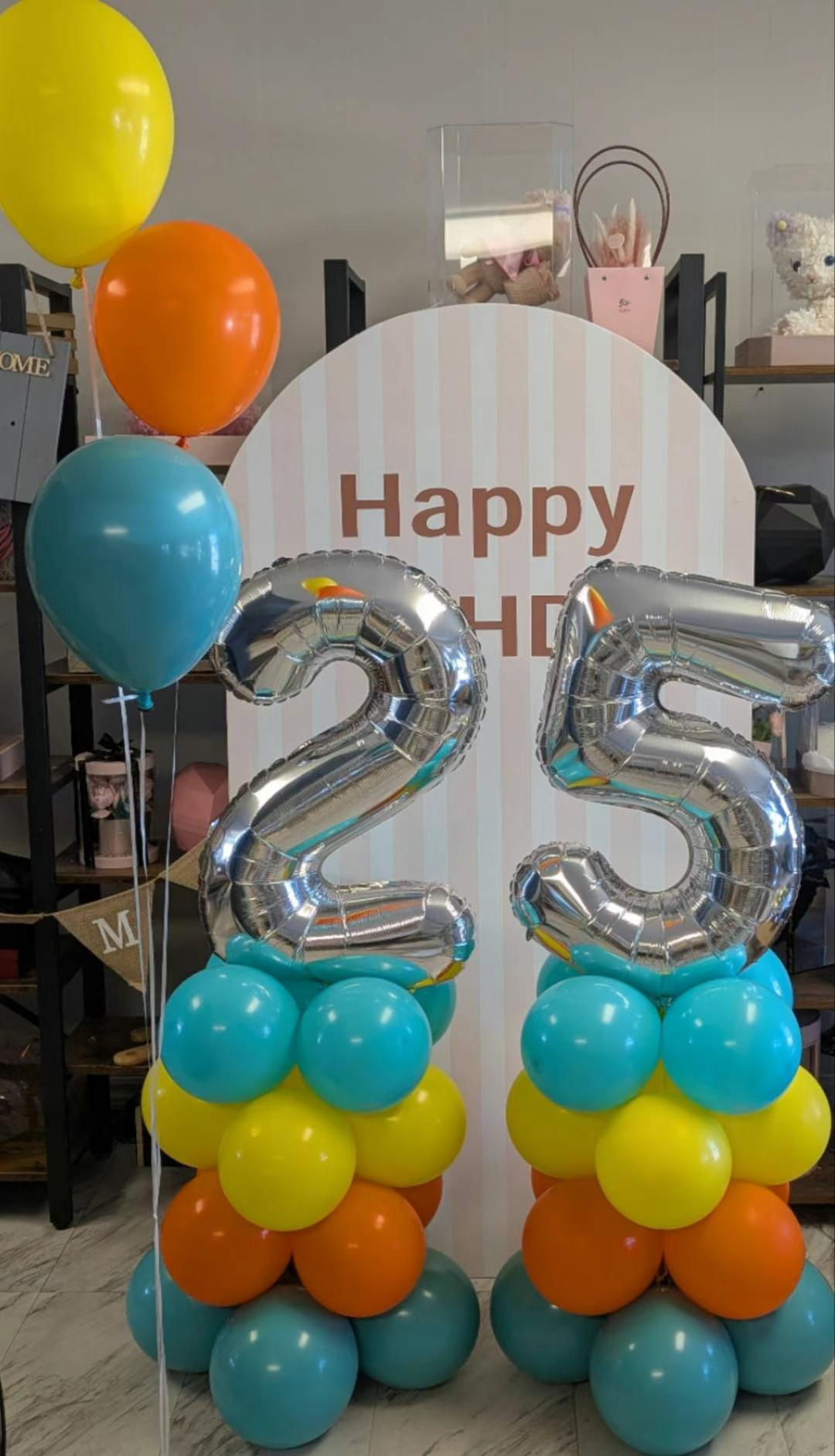 Balloon - Freestanding Number PINK starting 1 number