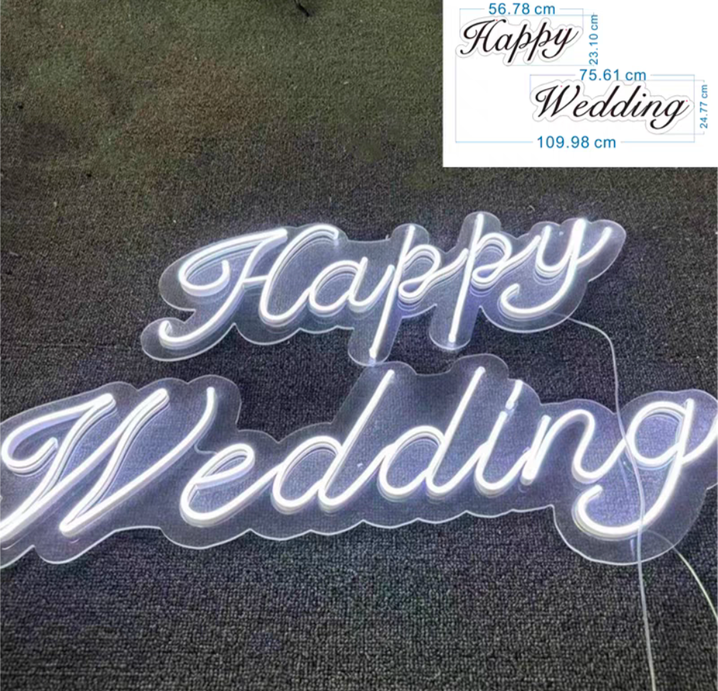 Neon sign Rental - Happy Wedding