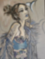 Tableau de l'artiste Stéphanie Paoli intitulé "l'Ange bleu".