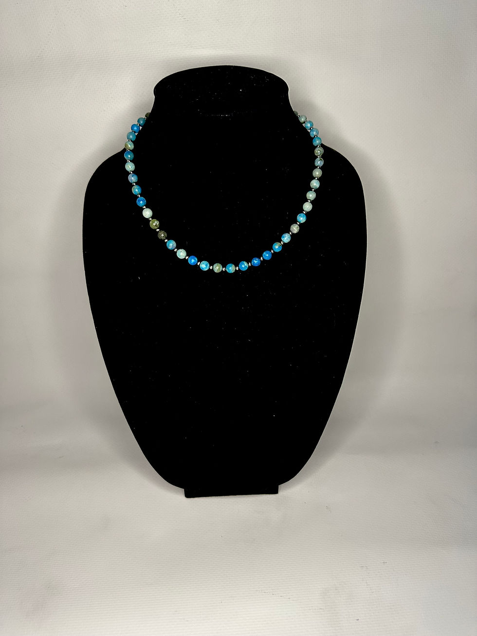 #32 Necklace 16-20in 6mm blue jasper