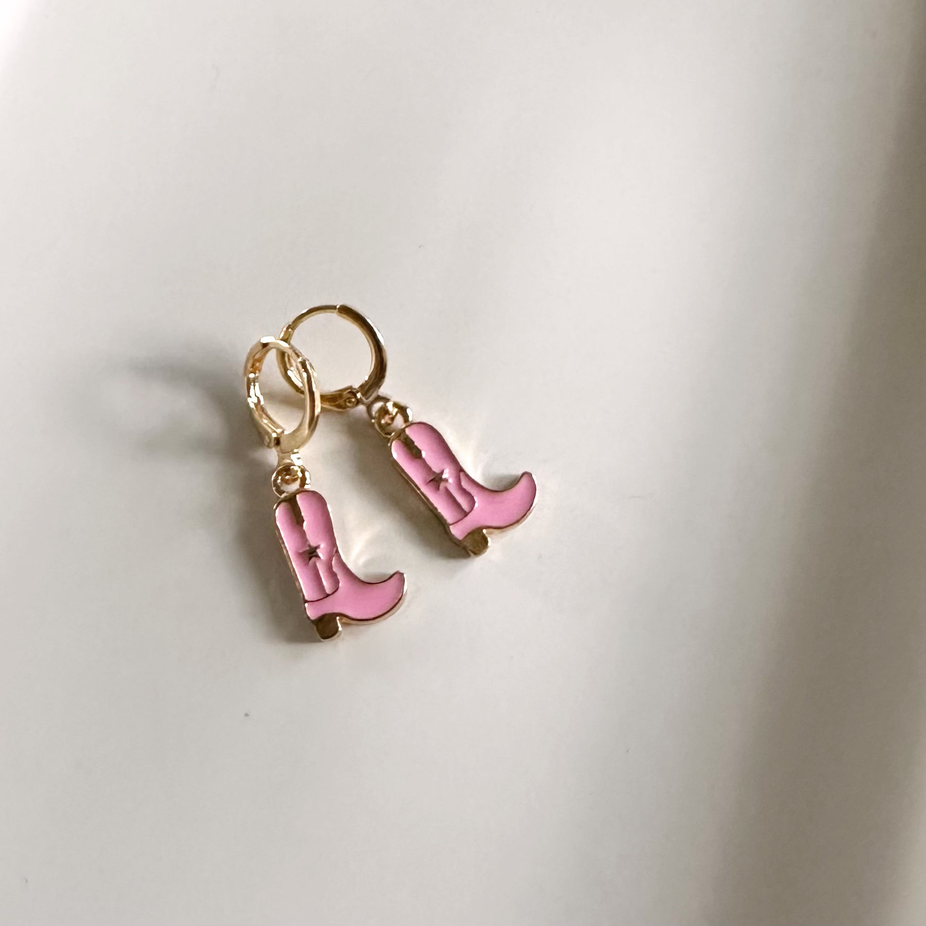 Pink Boots Earring