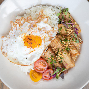 Filipino Food Cuisine Comfort Food Spoon and Pork Adobo Pork Belly Baboy 