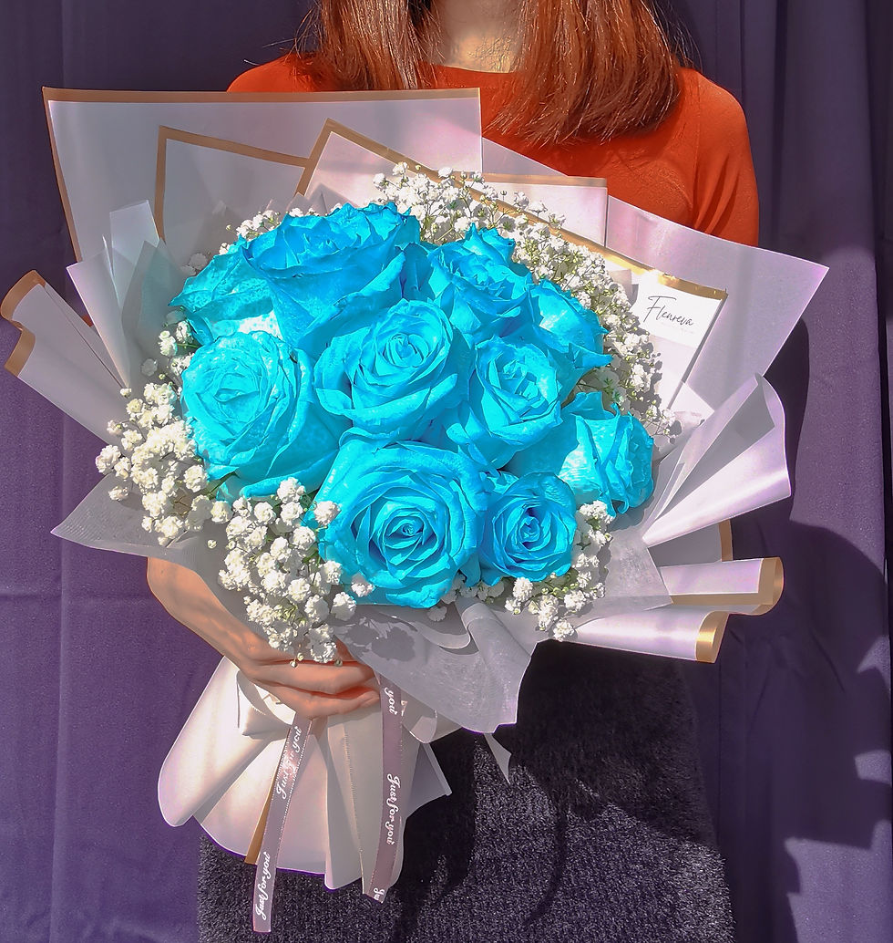 Mesmerizing Blue Bouquet - Blue Roses