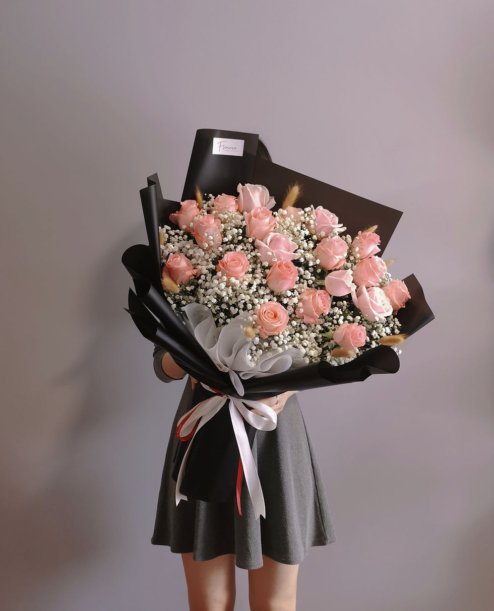 Darling Love Bouquet - 18 Pink Roses (Large)
