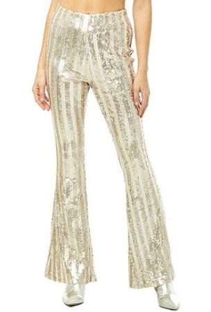 Striped Sequin Flare Pants