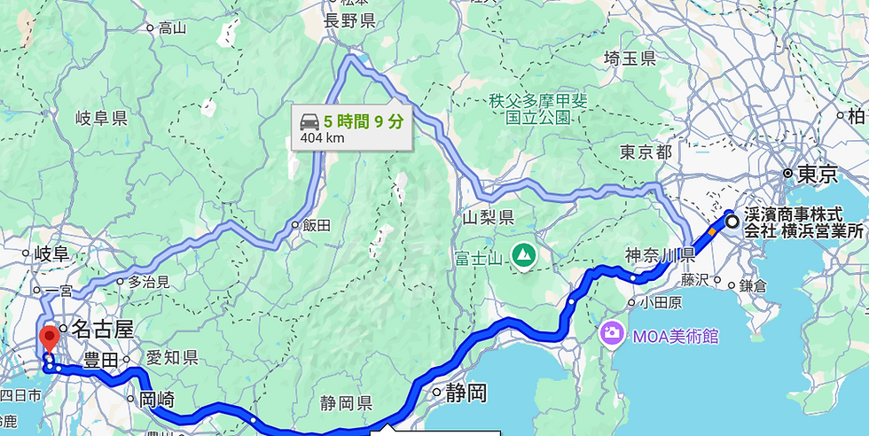 長距離配送のルートサンプル