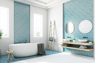 Blaues Badezimmer