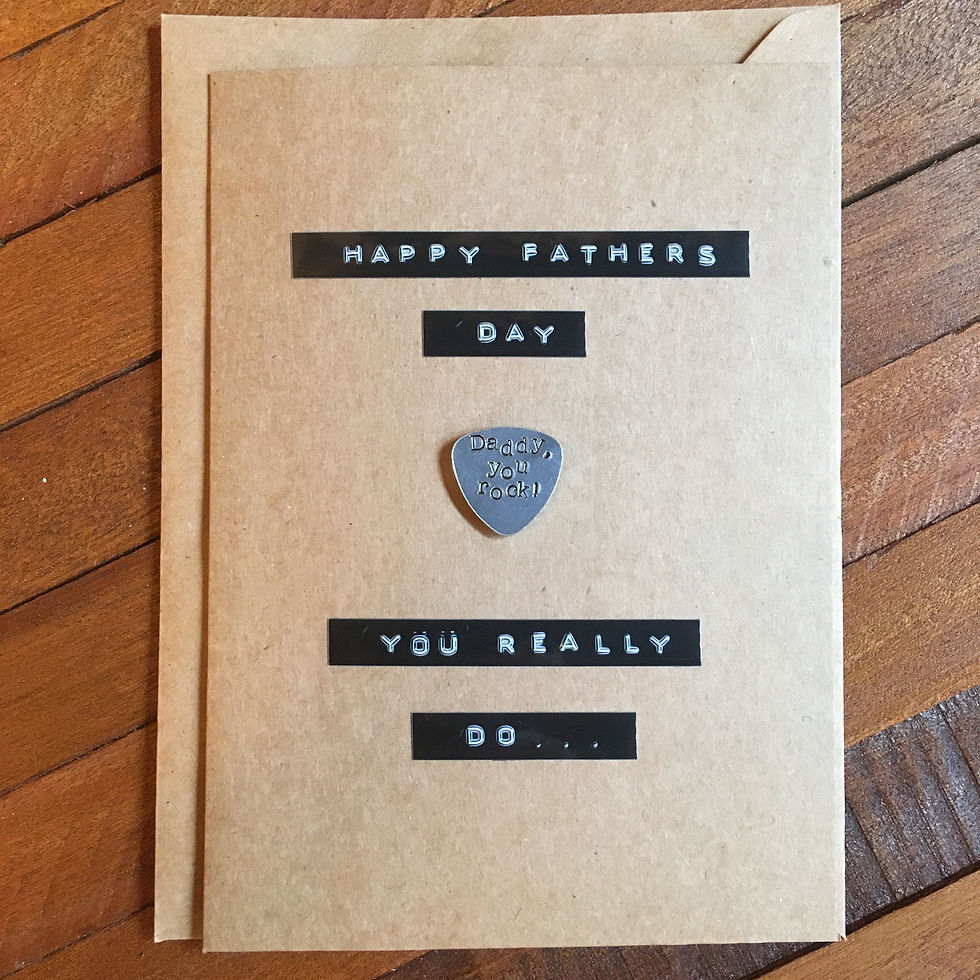 Thumbnail: Hand stamped guitar plectrum cards