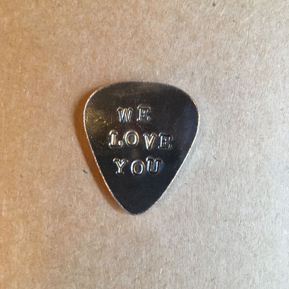 Thumbnail: Hand stamped guitar plectrum cards
