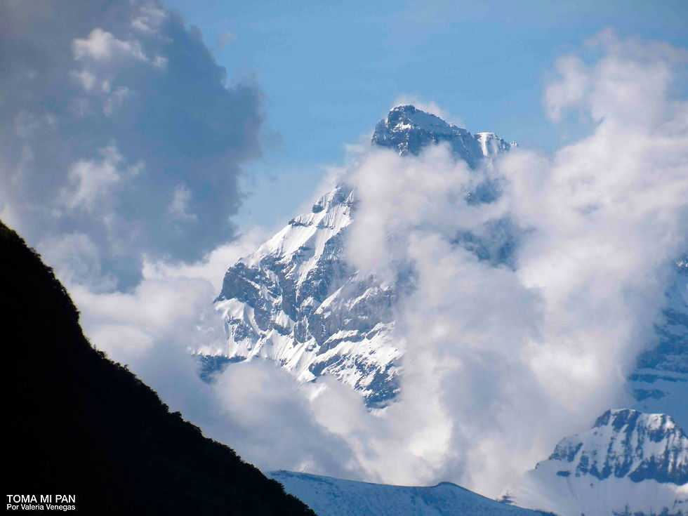 punta de montaña con nieve