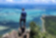 Cliff edge at Le Morne Brabant Mauritius