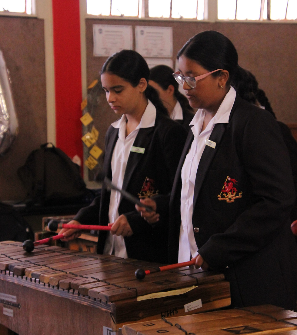 Marimba students during lesson
