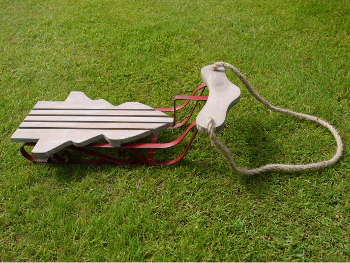 Christmas Tree Wooden Sledge Small