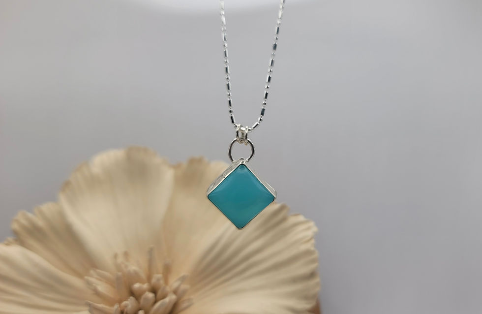 Thumbnail: Aqua Chalcedony Necklace 