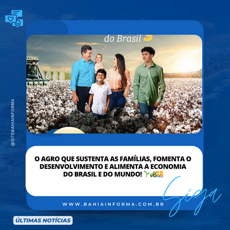 O Agro que sustenta as famílias, fomenta o desenvolvimento e alimenta a economia do Brasil e do mundo! 🌱🚜👨‍👩‍👦‍👦