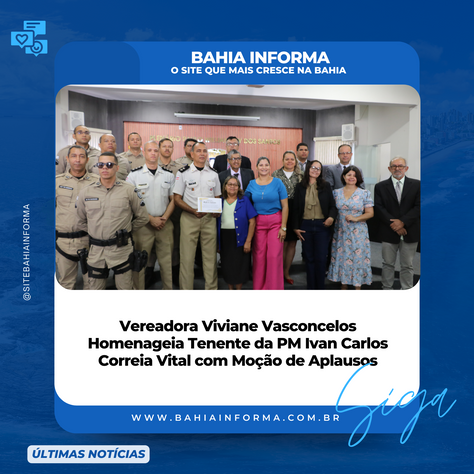 Vereadora Viviane Homenageia Tenente da PM Ivan Carlos Correia Vital com Moção de Aplausos