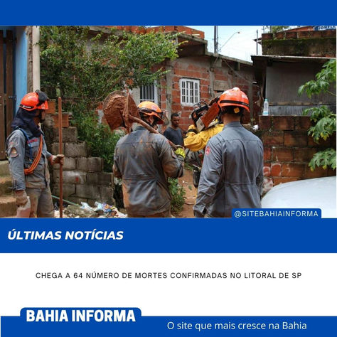 Chega a 64 número de mortes confirmadas no litoral de SP