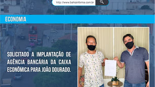 Solicitado a Implantação de Agência Bancária da Caixa Econômica para João Dourado.