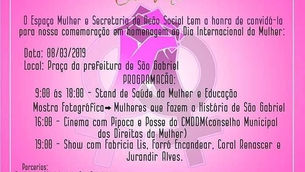 Programação do Dia da Mulher em São Gabriel