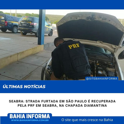 SEABRA: STRADA FURTADA EM SÃO PAULO É RECUPERADA PELA PRF EM SEABRA, NA CHAPADA DIAMANTINA