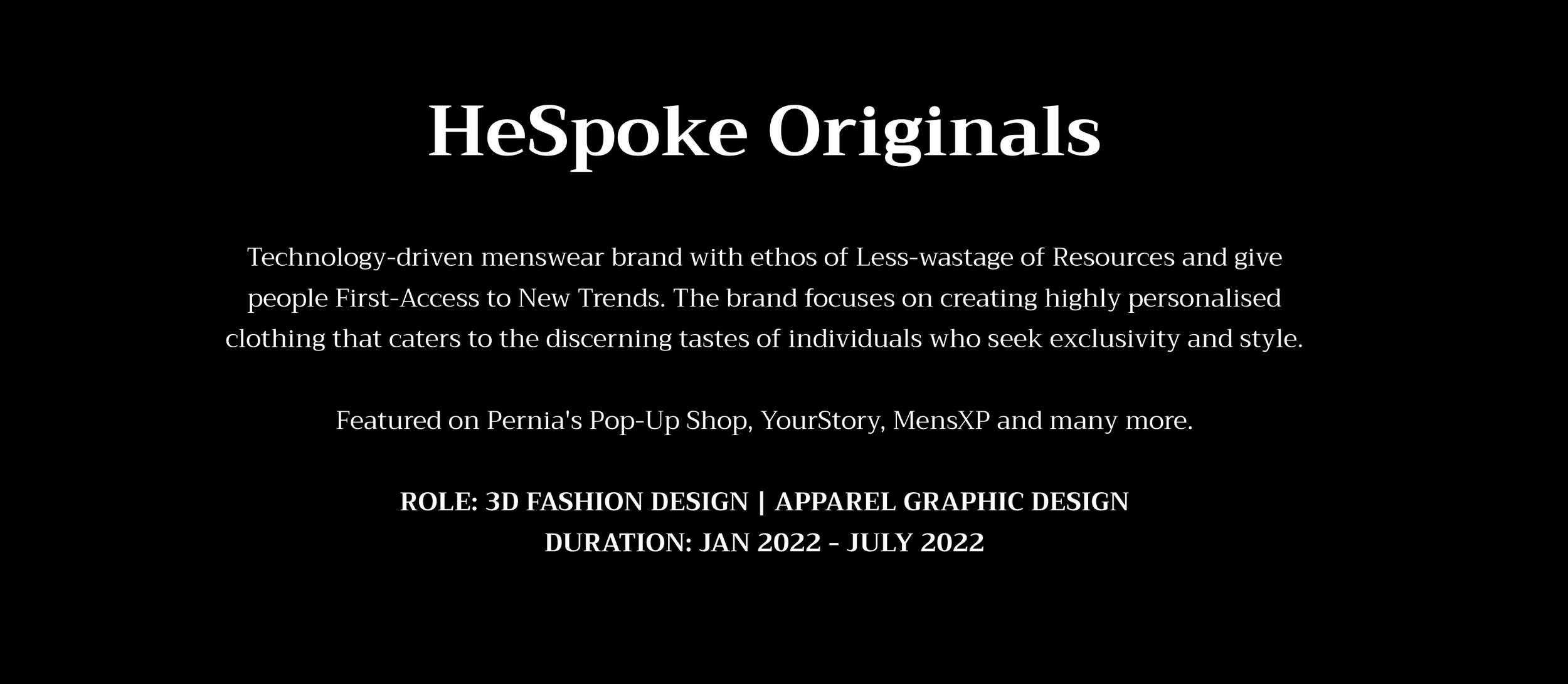 HeSpoke Originals 3D Fashion Design Hespoke originals 3d fashion design