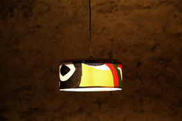 lampe-suspension-acier-abat-jour-textile
