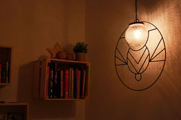 lampe-suspension-acier-verre