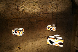 lampe-suspension-acier-abat-jour-textile