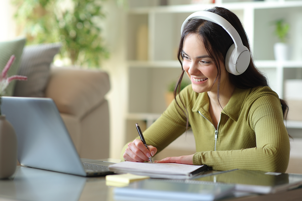 Business Administration Apprentice doing e-learning