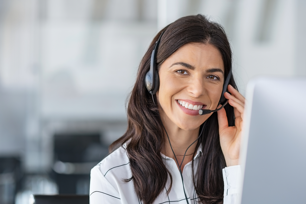 Employee doing customer service training