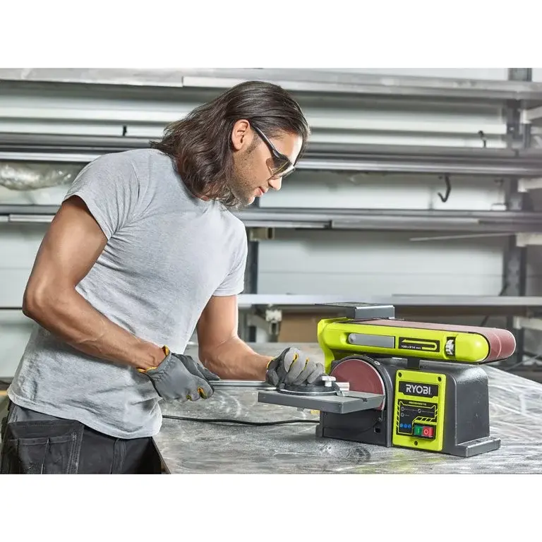 Miniatură: Mașină de șlefuit cu bandă și disc 375 W