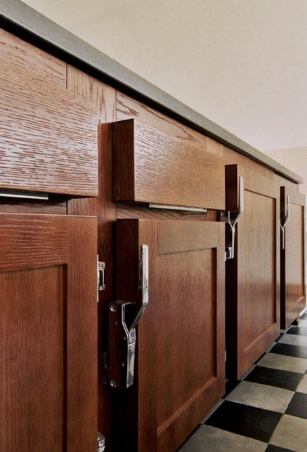 Wood kitchen, old fridge kitchen