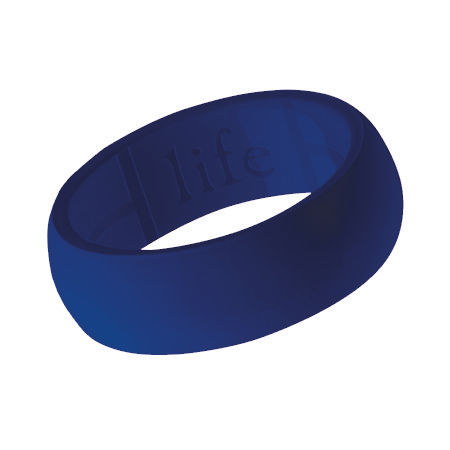 Wedding Band Mens (Silicone)- Blue