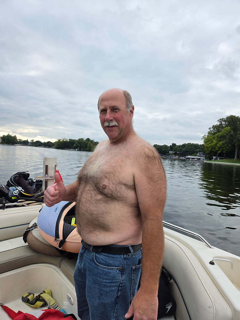 Jeff, how could the old ladies eating dinner at the Golden Mast not be thrilled by looking at the MEN getting dressed for diving below?