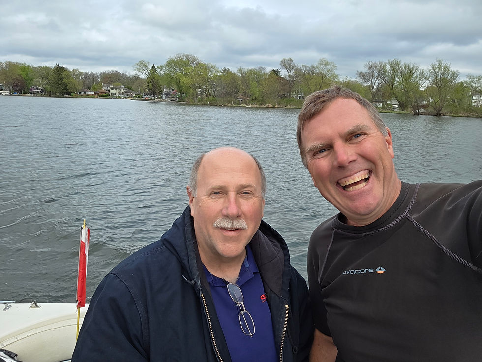 Jeff and John were excited too.  No boats out today other than us for some reason