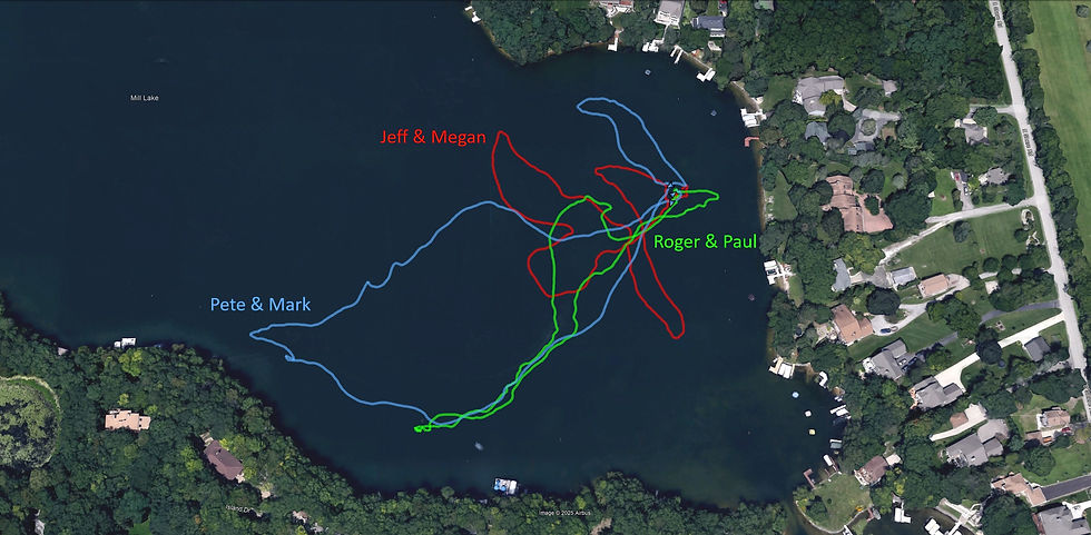 Paired up and took off with just a few criss-crosses :)