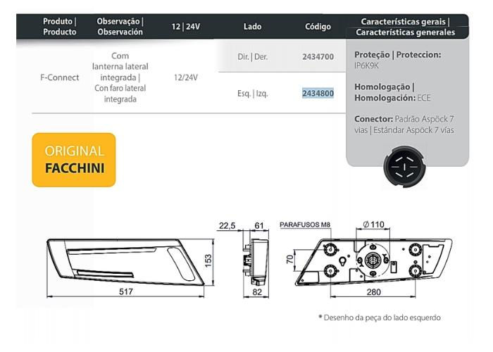 Miniatura: LANTERNA TRASEIRA FACCHINI CONNECT BV LE