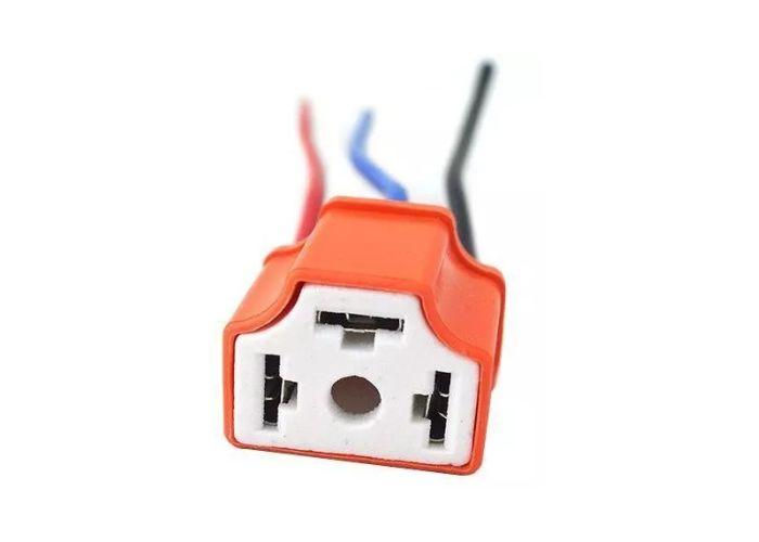 CHICOTE SOQUETE 3 VIAS FAROL LAMPADA H4 FIO 1,5 MM CERAMICA