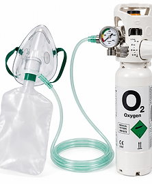 Emergency oxygen cylinder with a non-rebreather reservoir mask