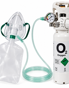 Emergency oxygen cylinder with a non-rebreather reservoir mask
